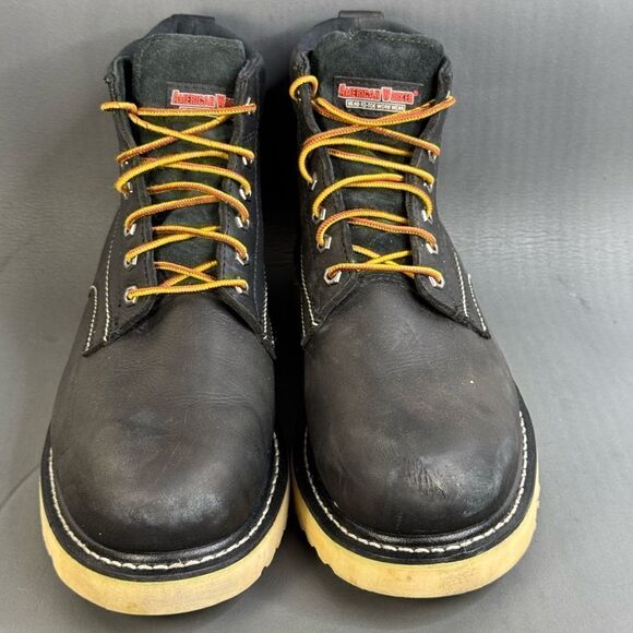 American Worker Head-To-Toe Work  Black Leather Work Boots men’s size 13 - Picture 3 of 9